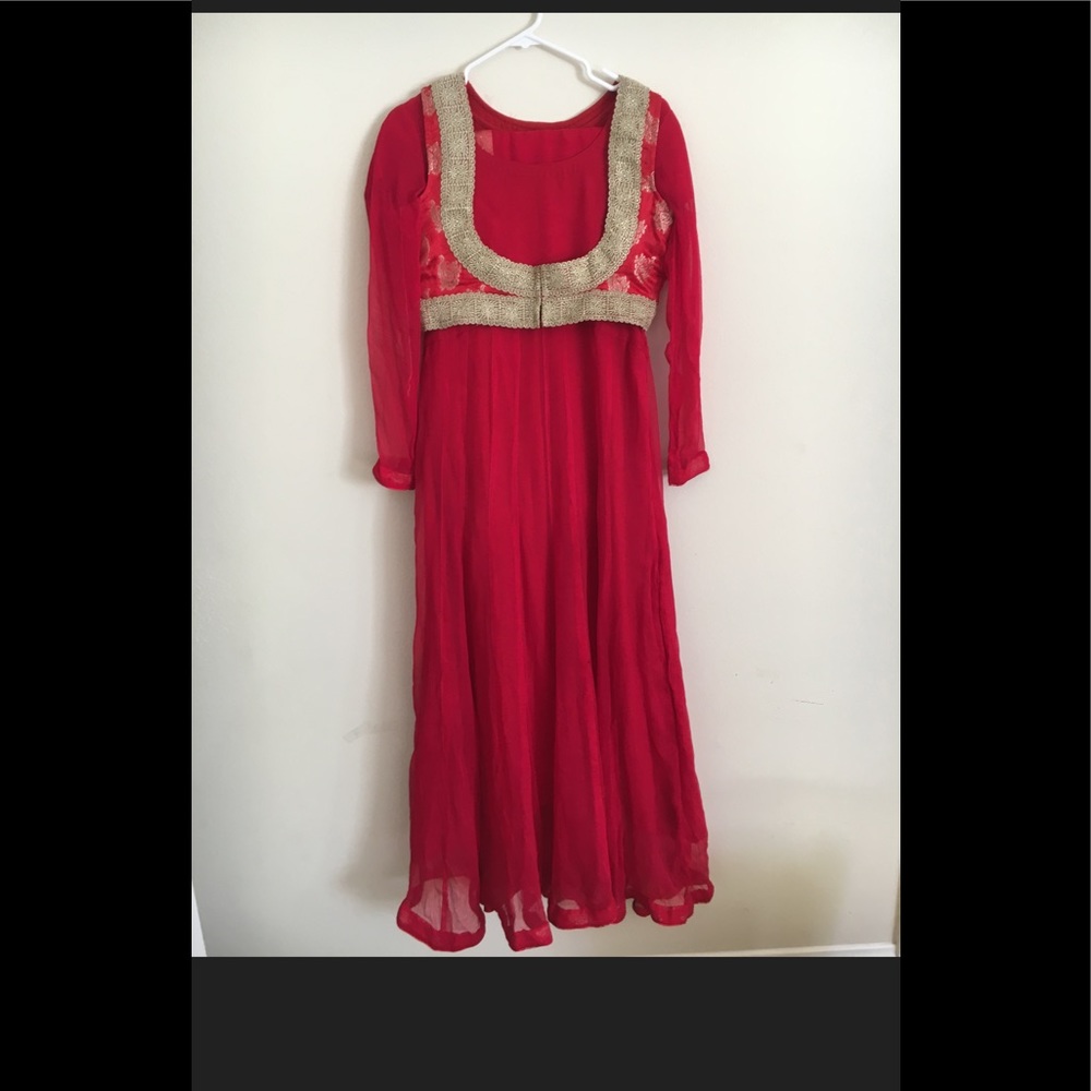 Red anarkali frock